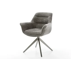 DrehstuhlKaira-Flex Bouclé Soft Schlamm Kreuzgestell breit Graphit 360° drehbar Wippfunktion Sofort versandfertig