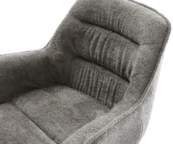DrehstuhlKaira-Flex Bouclé Soft Schlamm Kreuzgestell breit Edelstahl 360° drehbar Wippfunktion Sofort versandfertig