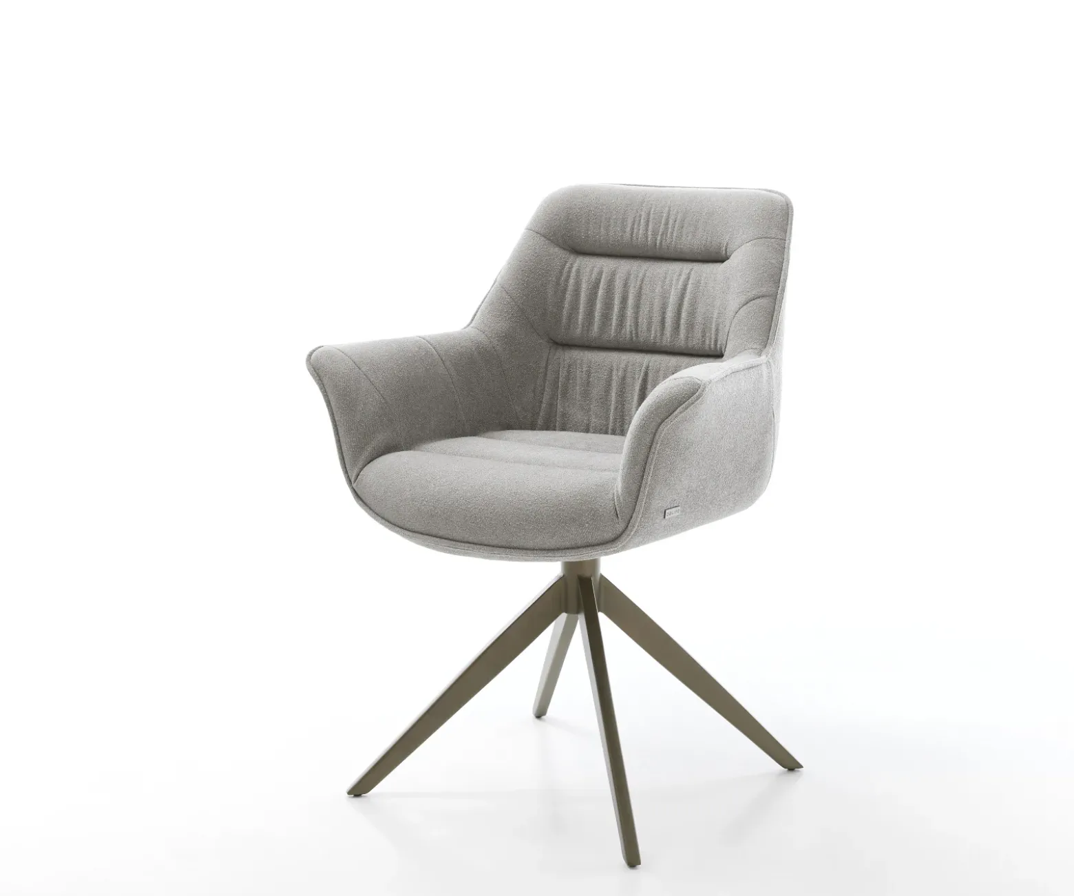 DrehstuhlKaira-Flex Strukturstoff Soft Grau Kreuzgestell breit Effektfinish Titan 360° drehbar Wippfunktion Sofort versandfertig