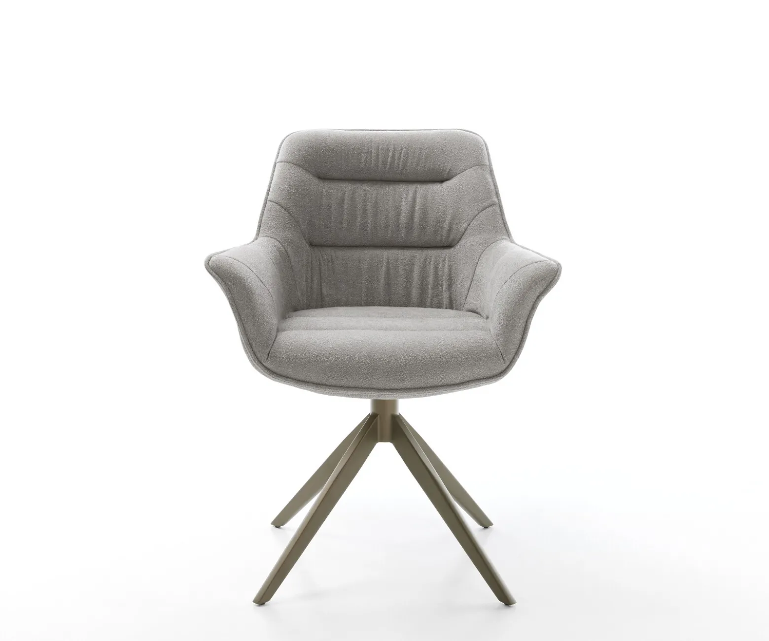 DrehstuhlKaira-Flex Strukturstoff Soft Grau Kreuzgestell breit Effektfinish Titan 360° drehbar Wippfunktion Sofort versandfertig