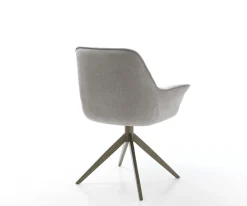 DrehstuhlKaira-Flex Strukturstoff Soft Grau Kreuzgestell breit Effektfinish Titan 360° drehbar Wippfunktion Sofort versandfertig