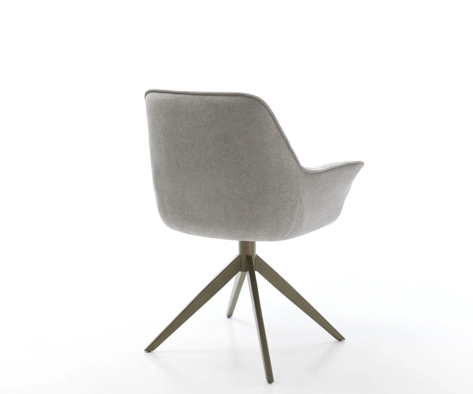 DrehstuhlKaira-Flex Strukturstoff Soft Grau Kreuzgestell breit Effektfinish Titan 360° drehbar Wippfunktion Sofort versandfertig