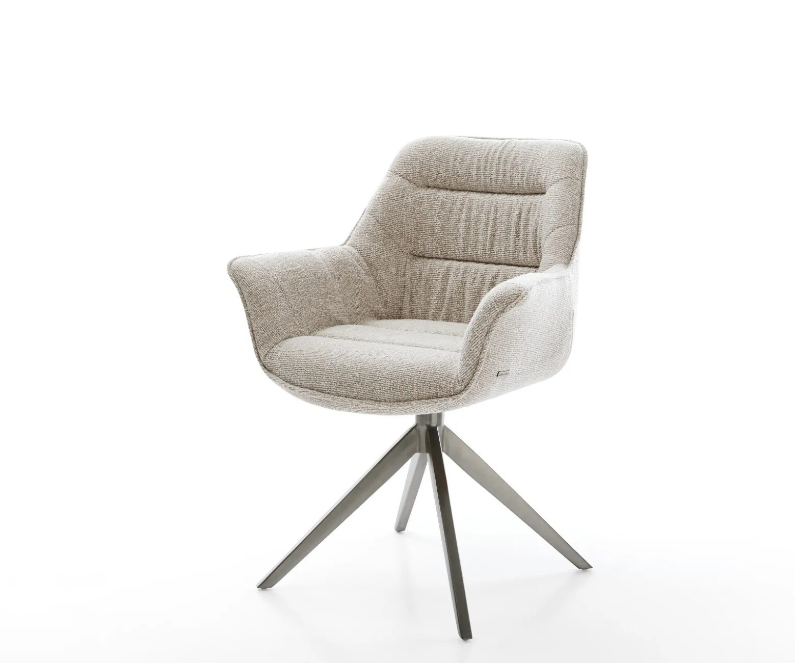 DrehstuhlKaira-Flex Webstoff Soft Beige Kreuzgestell breit Graphit 360° drehbar Wippfunktion Sofort versandfertig
