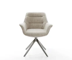 DrehstuhlKaira-Flex Webstoff Soft Beige Kreuzgestell breit Graphit 360° drehbar Wippfunktion Sofort versandfertig