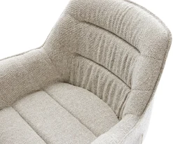 DrehstuhlKaira-Flex Webstoff Soft Beige Kreuzgestell breit Graphit 360° drehbar Wippfunktion Sofort versandfertig