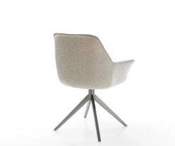 DrehstuhlKaira-Flex Webstoff Soft Beige Kreuzgestell breit Graphit 360° drehbar Wippfunktion Sofort versandfertig