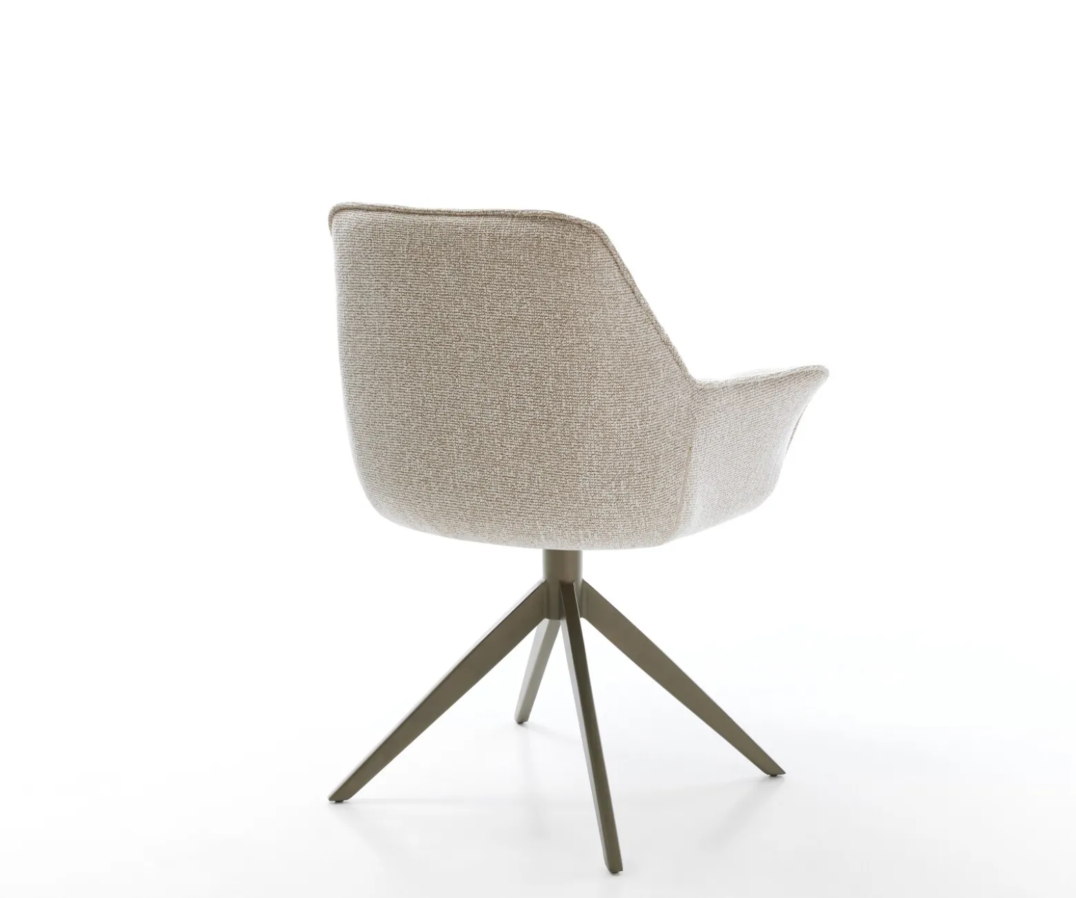 DrehstuhlKaira-Flex Webstoff Soft Beige Kreuzgestell breit Effektfinish Titan 360° drehbar Wippfunktion Sofort versandfertig