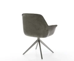 DrehstuhlKeila-Flex mit Armlehnen Bouclé Soft Schlamm Kreuzgestell breit Graphit 360° drehbar Wippfunktion Sofort versandfertig