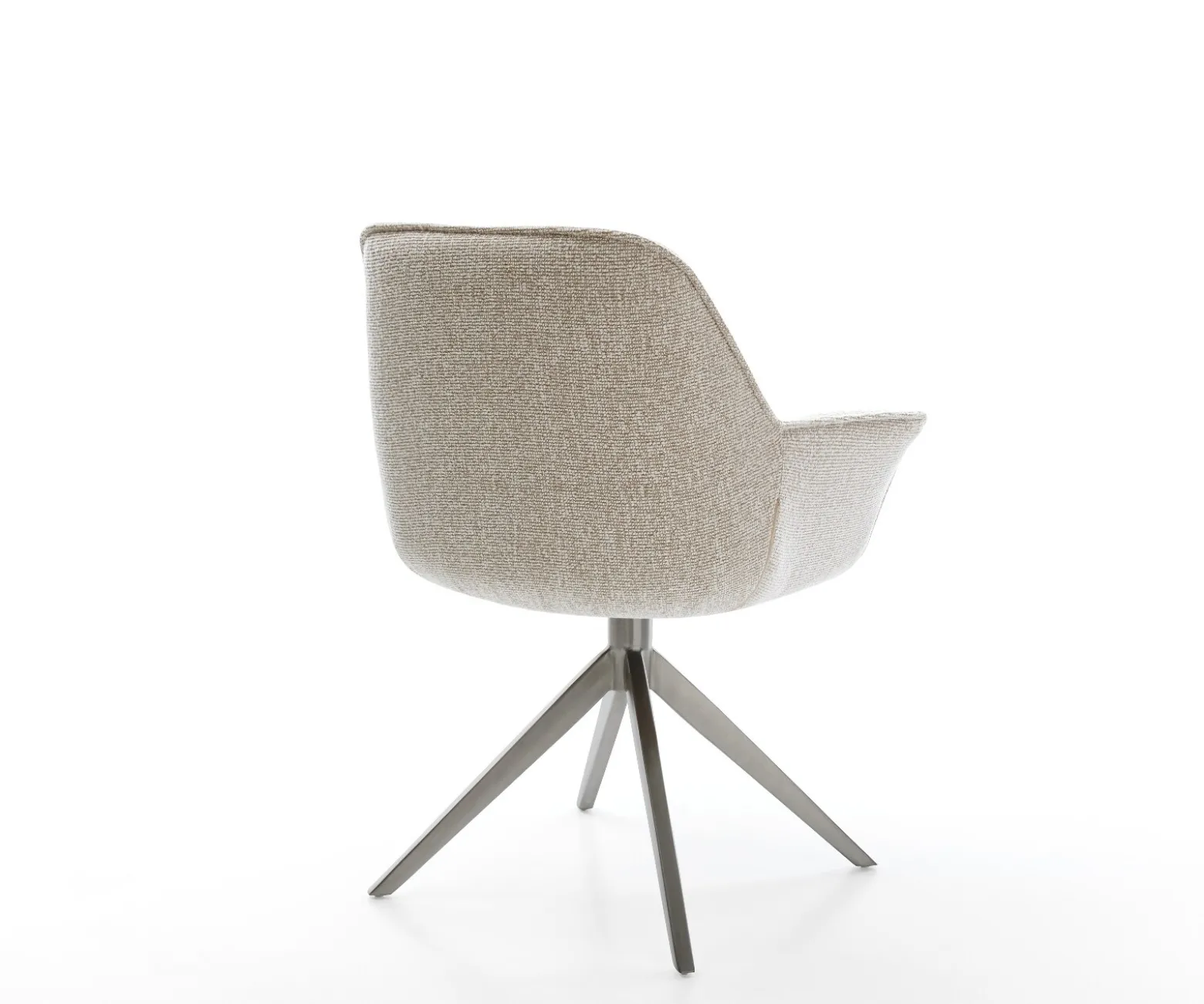 DrehstuhlKeila-Flex mit Armlehnen Webstoff Soft Beige Kreuzgestell breit Graphit 360° drehbar Wippfunktion Sofort versandfertig