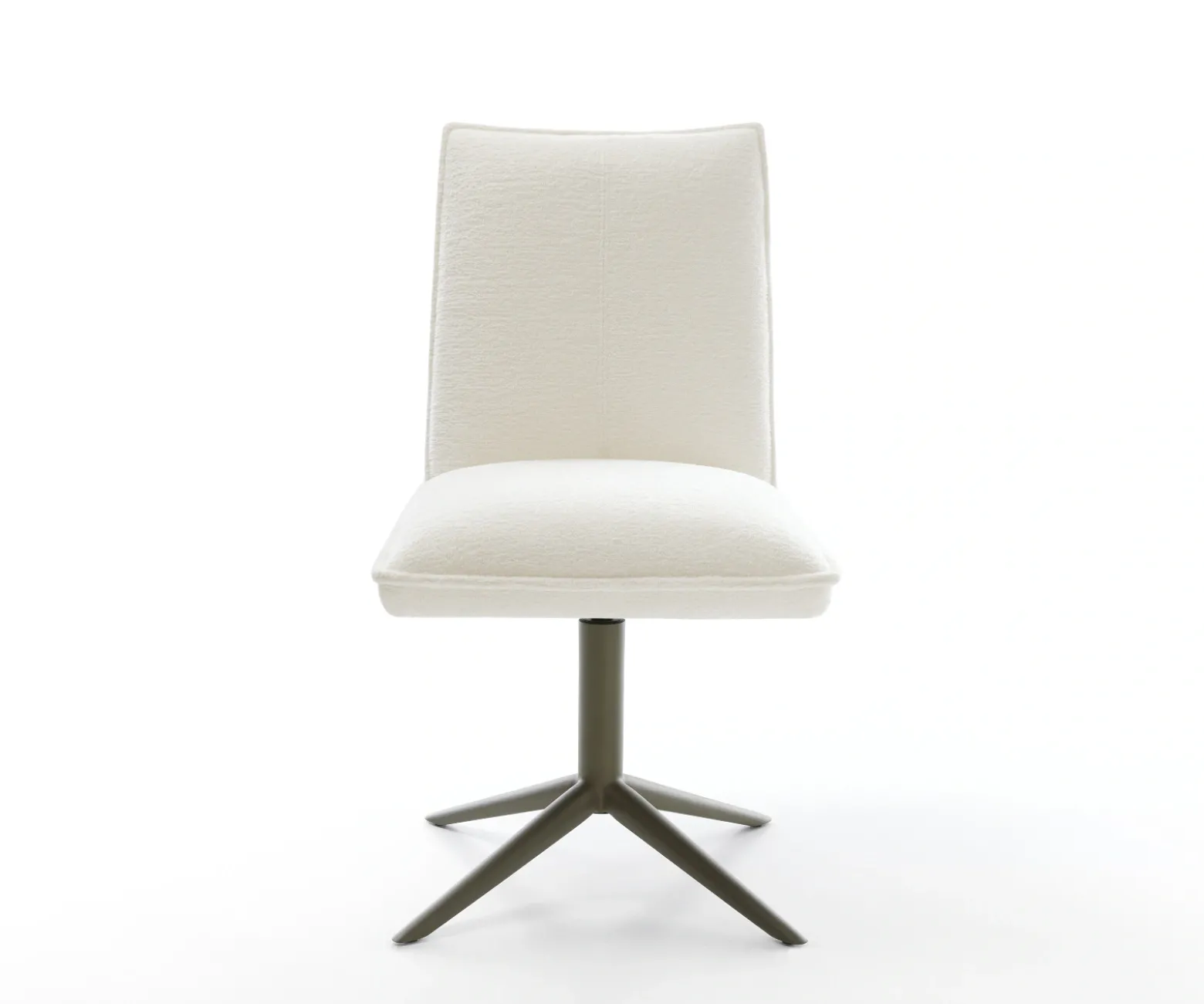 DrehstuhlLelio-Flex Bouclé Soft Beige Fußkreuz Effektfinish Titan 360° drehbar Wippfunktion Taschenfederkern Sofort versandfertig