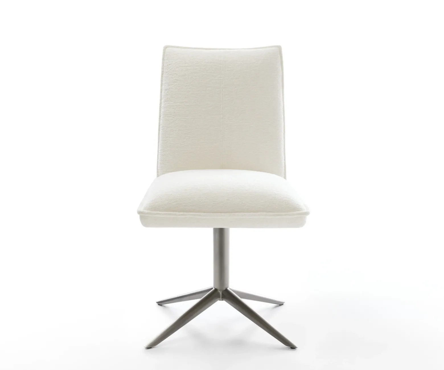 DrehstuhlLelio-Flex Bouclé Soft Beige Fußkreuz Graphit 360° drehbar Wippfunktion Taschenfederkern Sofort versandfertig