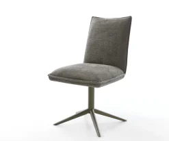 DrehstuhlLelio-Flex Bouclé Soft Schlamm Fußkreuz Effektfinish Titan 360° drehbar Wippfunktion Taschenfederkern Sofort versandfertig
