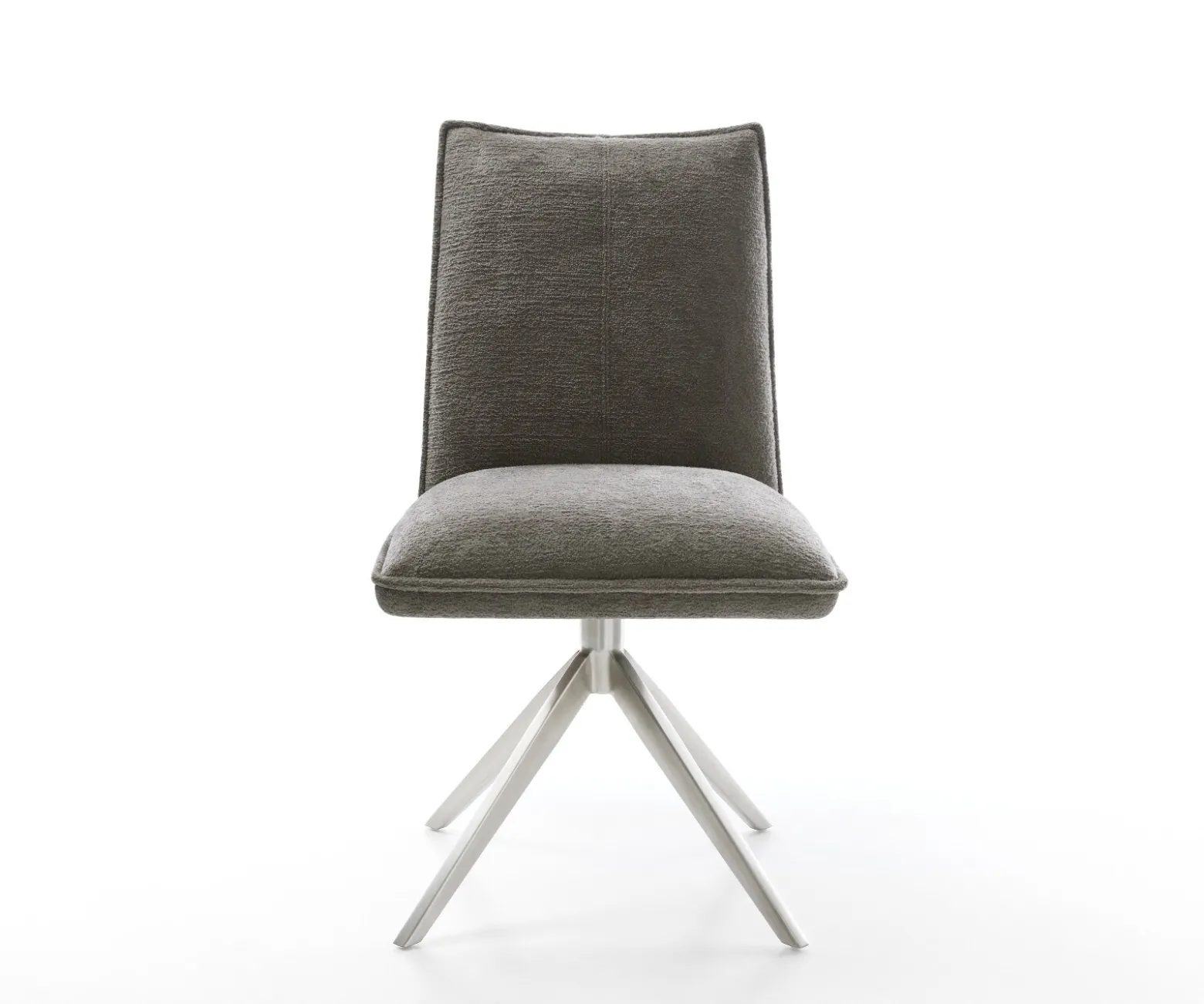 DrehstuhlLelio-Flex Bouclé Soft Schlamm Kreuzgestell breit Edelstahl 360° drehbar Wippfunktion Taschenfederkern Sofort versandfertig