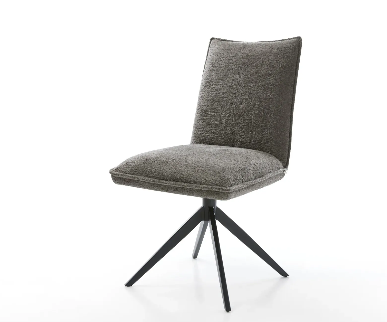 DrehstuhlLelio-Flex Bouclé Soft Schlamm Kreuzgestell breit Schwarz 360° drehbar Wippfunktion Taschenfederkern Sofort versandfertig