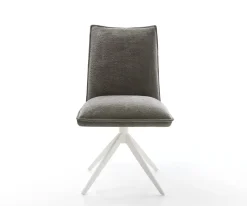 DrehstuhlLelio-Flex Bouclé Soft Schlamm Kreuzgestell breit Weiß 360° drehbar Wippfunktion Taschenfederkern Sofort versandfertig