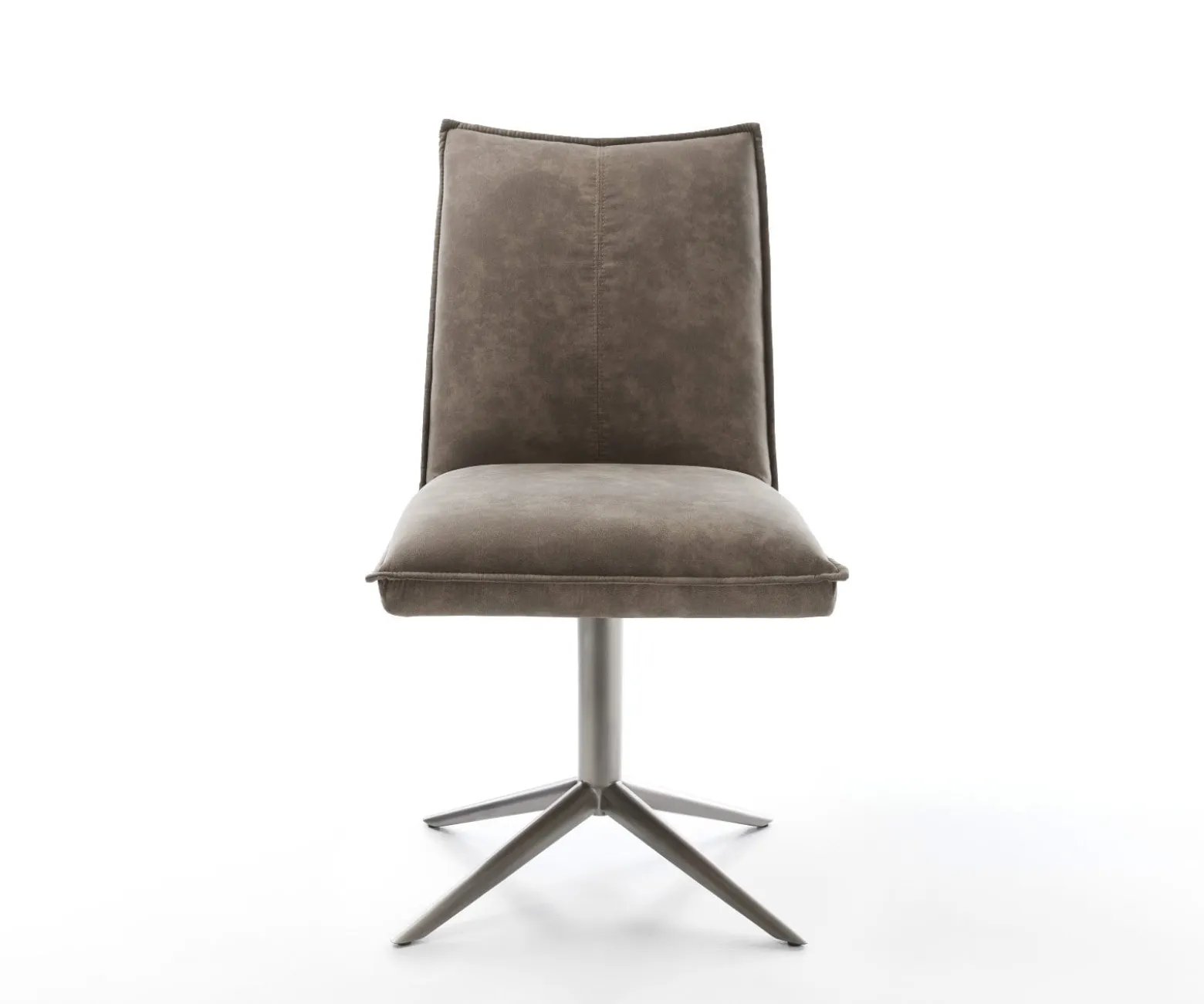 DrehstuhlLelio-Flex Mikrofaser Taupe Vintage Fußkreuz Graphit 360° drehbar Wippfunktion Taschenfederkern Versandfertig ca. 28.10.26