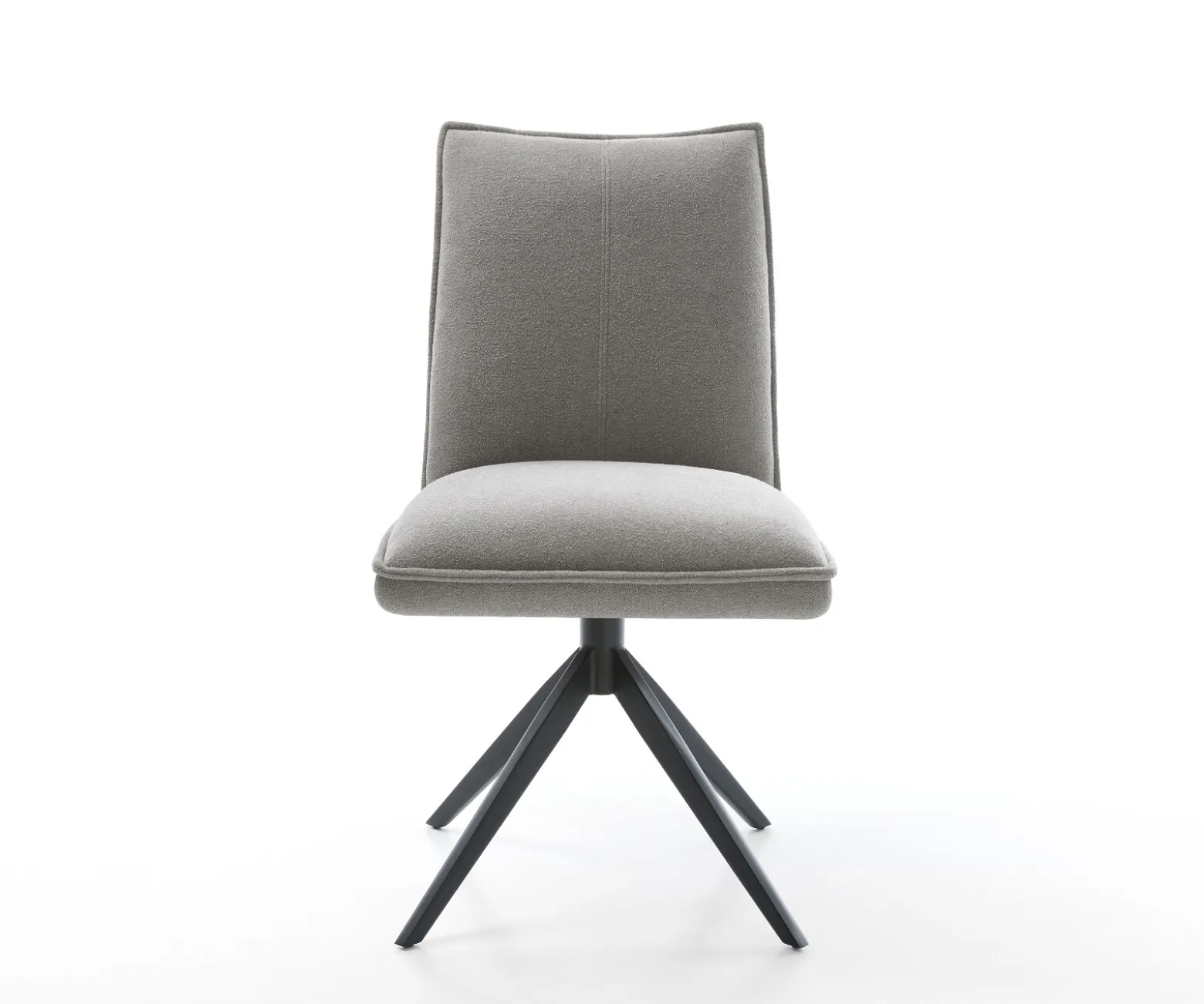 DrehstuhlLelio-Flex Strukturstoff Soft Grau Kreuzgestell breit Schwarz 360° drehbar Wippfunktion Taschenfederkern Sofort versandfertig