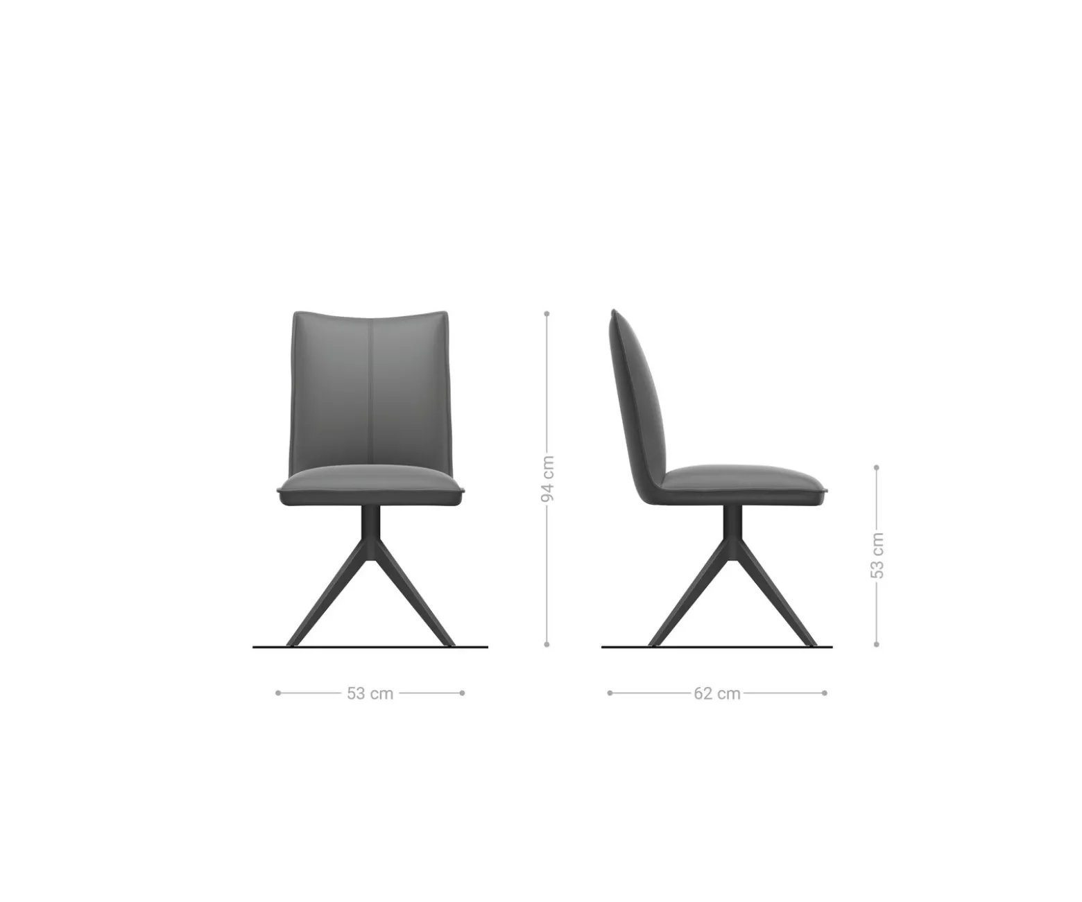 DrehstuhlLelio-Flex Strukturstoff Soft Grau Kreuzgestell breit Graphit 360° drehbar Wippfunktion Taschenfederkern Sofort versandfertig