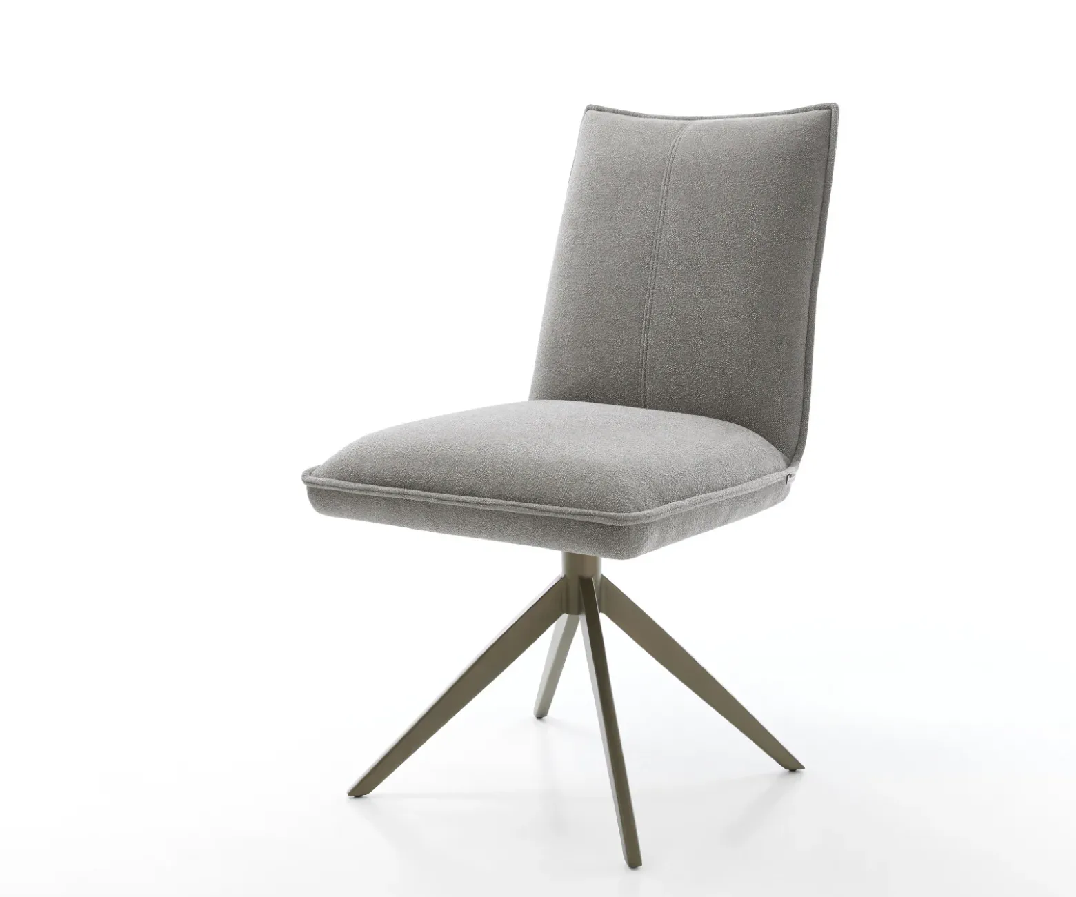 DrehstuhlLelio-Flex Strukturstoff Soft Grau Kreuzgestell breit Effektfinish Titan 360° drehbar Wippfunktion Taschenfederkern Sofort versandfertig