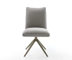 DrehstuhlLelio-Flex Strukturstoff Soft Grau Kreuzgestell breit Effektfinish Titan 360° drehbar Wippfunktion Taschenfederkern Sofort versandfertig