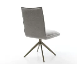 DrehstuhlLelio-Flex Strukturstoff Soft Grau Kreuzgestell breit Effektfinish Titan 360° drehbar Wippfunktion Taschenfederkern Sofort versandfertig