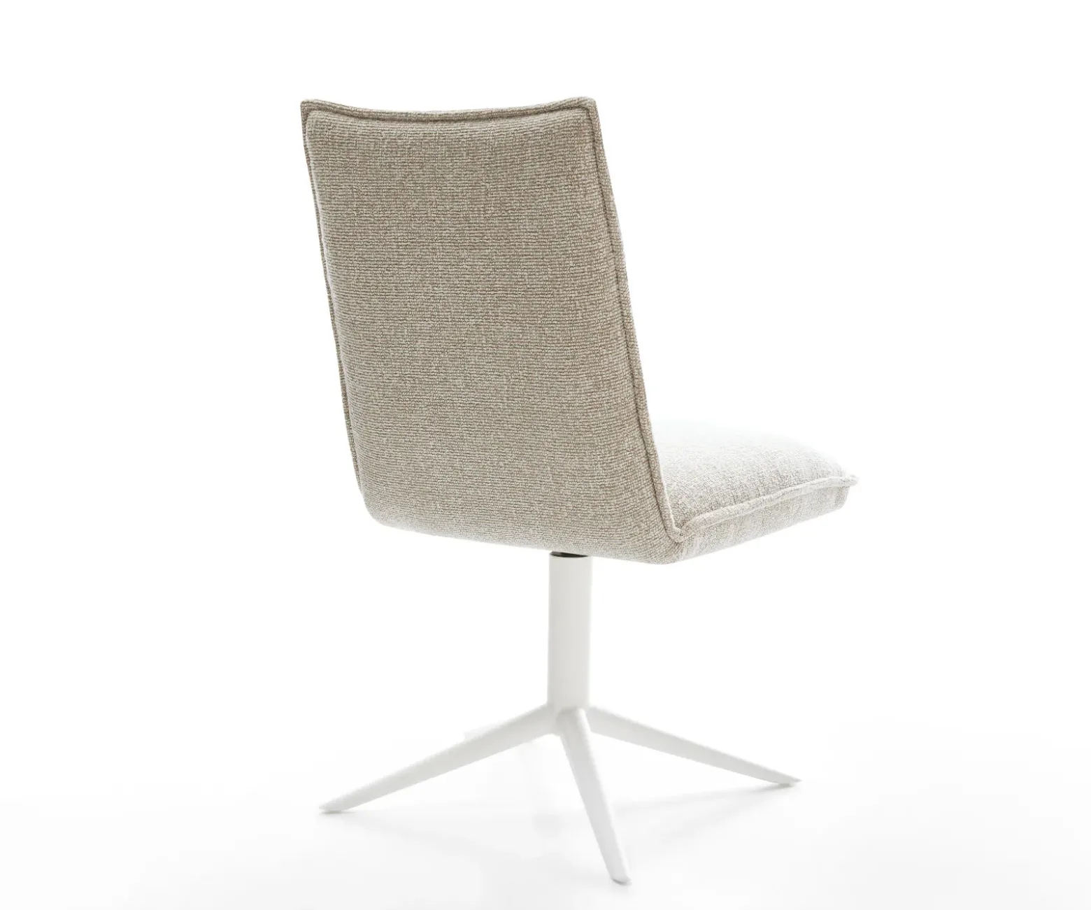 DrehstuhlLelio-Flex Webstoff Soft Beige Fußkreuz Weiß 360° drehbar Wippfunktion Taschenfederkern Sofort versandfertig