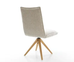DrehstuhlLelio-Flex Webstoff Soft Beige Holzgestell kantig Natur 360° drehbar Taschenfederkern Versandfertig ca. 28.10.26