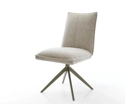 DrehstuhlLelio-Flex Webstoff Soft Beige Kreuzgestell breit Effektfinish Titan 360° drehbar Wippfunktion Taschenfederkern Sofort versandfertig
