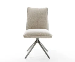 DrehstuhlLelio-Flex Webstoff Soft Beige Kreuzgestell breit Graphit 360° drehbar Wippfunktion Taschenfederkern Sofort versandfertig
