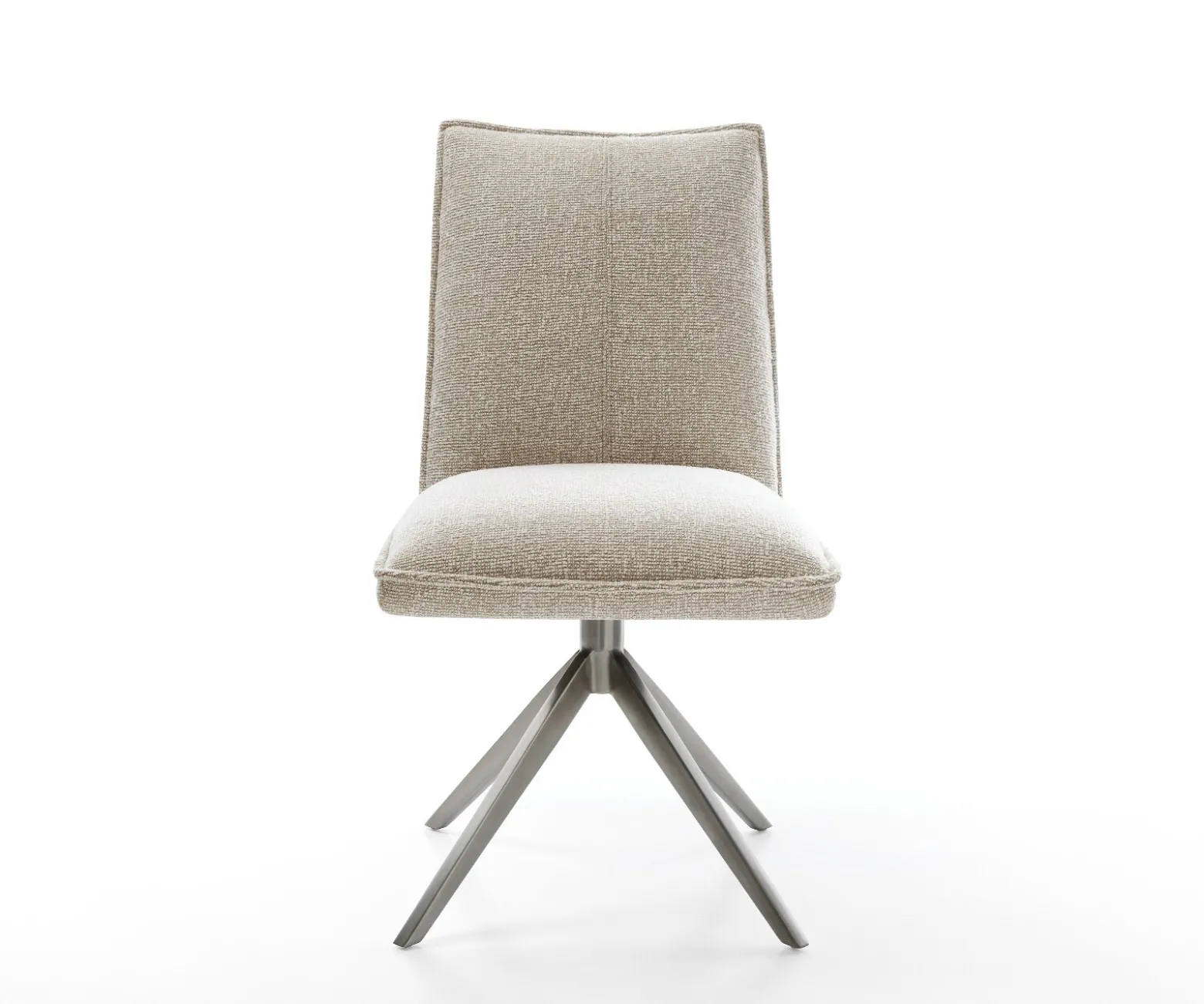 DrehstuhlLelio-Flex Webstoff Soft Beige Kreuzgestell breit Graphit 360° drehbar Wippfunktion Taschenfederkern Sofort versandfertig