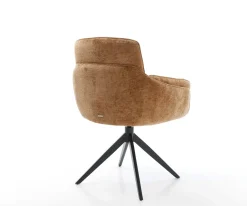 DrehstuhlLuan-Flex mit Armlehnen Chenille Rost Kreuzgestell breit Schwarz 360° drehbar Wippfunktion Sofort versandfertig