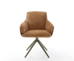 DrehstuhlLuan-Flex mit Armlehnen Chenille Rost Kreuzgestell breit Effektfinish Titan 360° drehbar Wippfunktion Sofort versandfertig