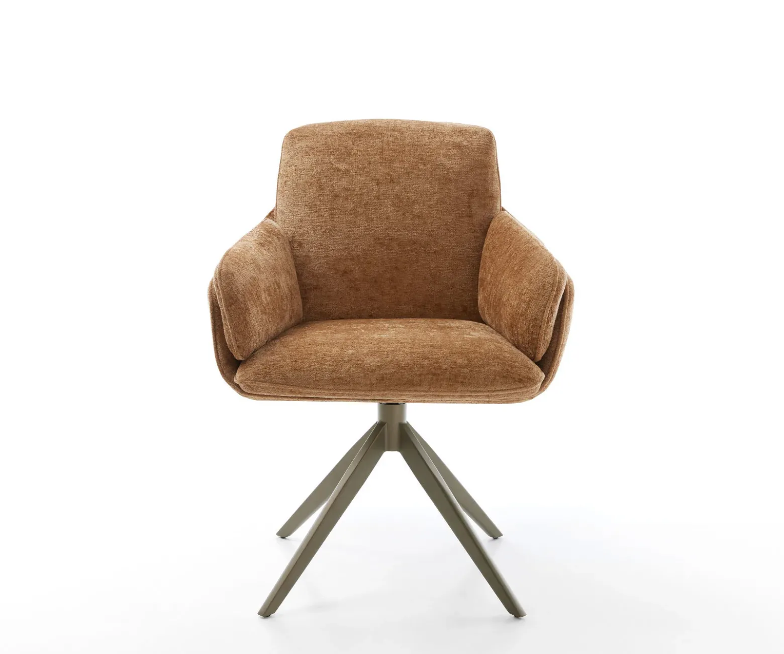 DrehstuhlLuan-Flex mit Armlehnen Chenille Rost Kreuzgestell breit Effektfinish Titan 360° drehbar Wippfunktion Sofort versandfertig
