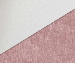 DrehstuhlLuan-Flex mit Armlehnen Materialmix Echtleder Weiß-Rosé Kreuzgestell breit Weiß 360° drehbar Wippfunktion Sofort versandfertig
