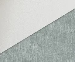 DrehstuhlLuan-Flex mit Armlehnen Materialmix Echtleder Weiß-Pastellblau Fußkreuz Weiß 360° drehbar Wippfunktion Sofort versandfertig