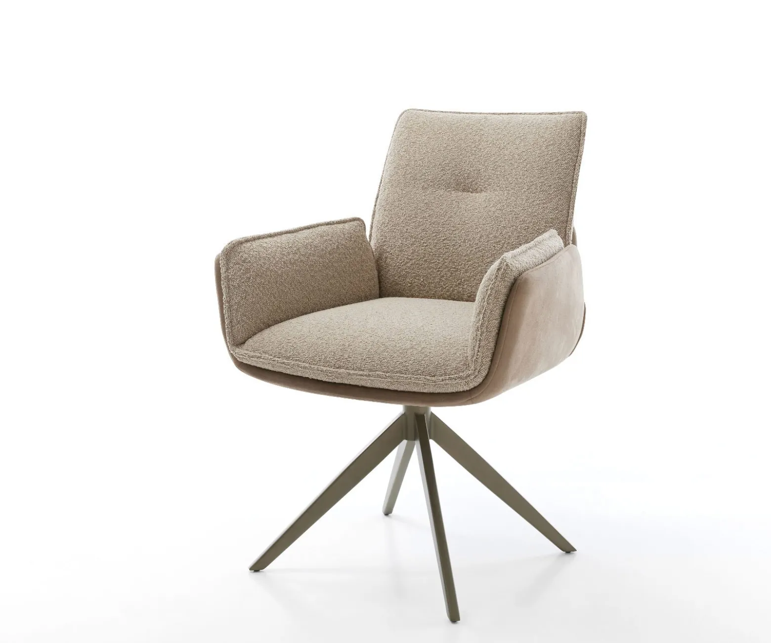 DrehstuhlNela-Flex Materialmix Schlamm Kreuzgestell breit Effektfinish Titan 360° drehbar Sofort versandfertig