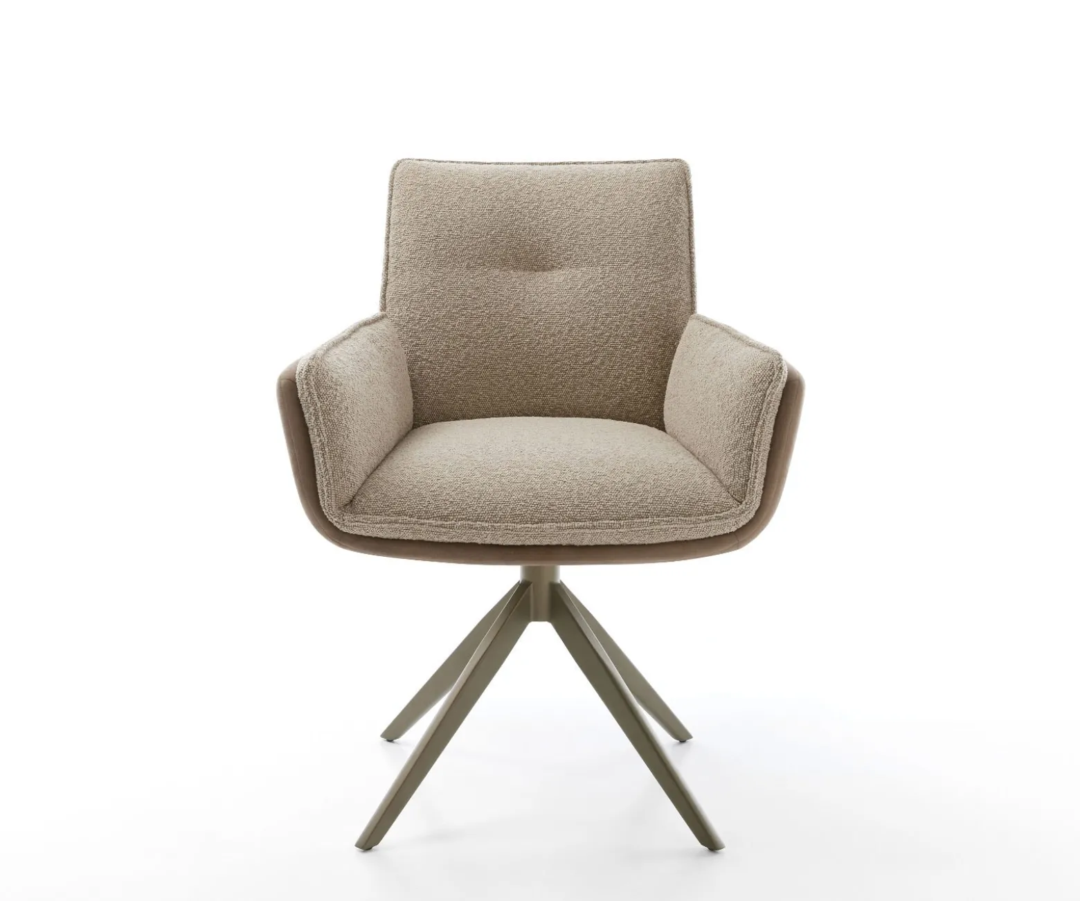 DrehstuhlNela-Flex Materialmix Schlamm Kreuzgestell breit Effektfinish Titan 360° drehbar Sofort versandfertig