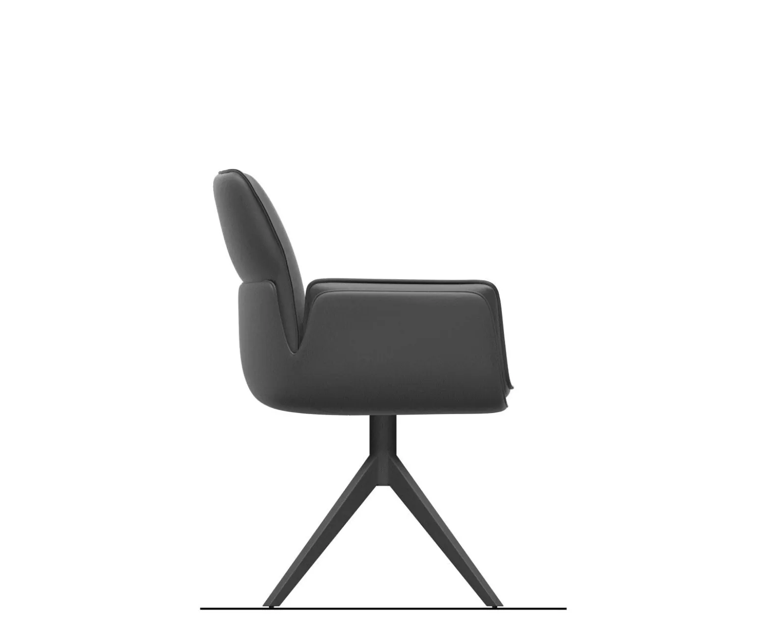DrehstuhlNela-Flex Materialmix Schlamm Kreuzgestell breit Effektfinish Titan 360° drehbar Wippfunktion Sofort versandfertig