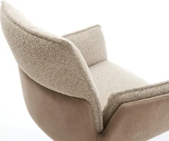 DrehstuhlNela-Flex Materialmix Schlamm Kreuzgestell breit Edelstahl 360° drehbar Wippfunktion Sofort versandfertig