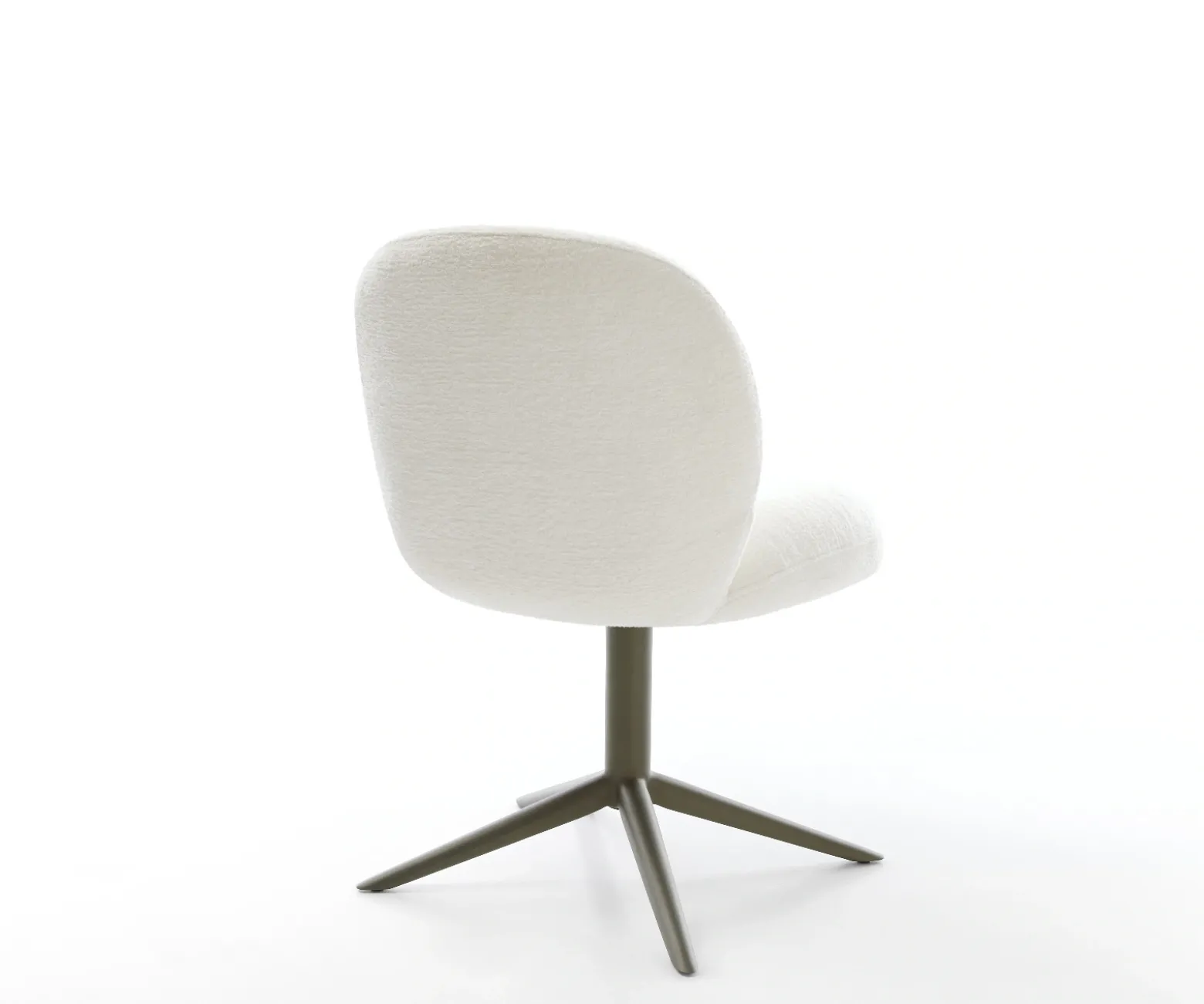 DrehstuhlNube-Flex Bouclé Soft Beige Fußkreuz Effektfinish Titan 360° drehbar Wippfunktion Taschenfederkern Sofort versandfertig
