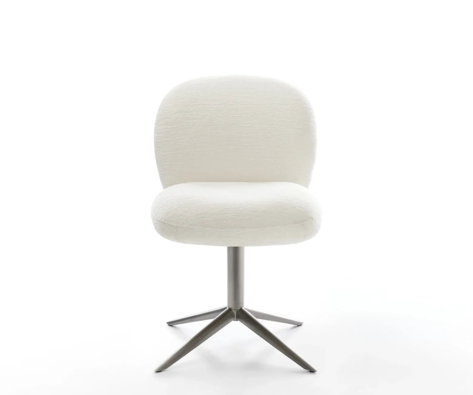 DrehstuhlNube-Flex Bouclé Soft Beige Fußkreuz Graphit 360° drehbar Wippfunktion Taschenfederkern Sofort versandfertig