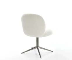DrehstuhlNube-Flex Bouclé Soft Beige Fußkreuz Graphit 360° drehbar Wippfunktion Taschenfederkern Sofort versandfertig