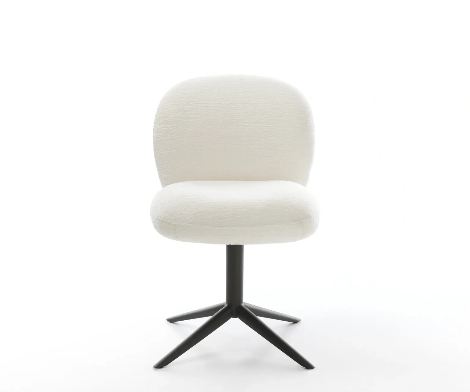 DrehstuhlNube-Flex Bouclé Soft Beige Fußkreuz Schwarz 360° drehbar Wippfunktion Taschenfederkern Sofort versandfertig
