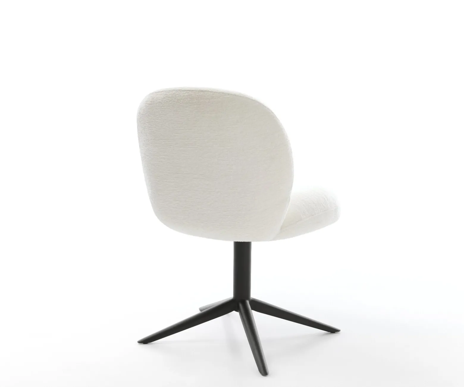 DrehstuhlNube-Flex Bouclé Soft Beige Fußkreuz Schwarz 360° drehbar Wippfunktion Taschenfederkern Sofort versandfertig