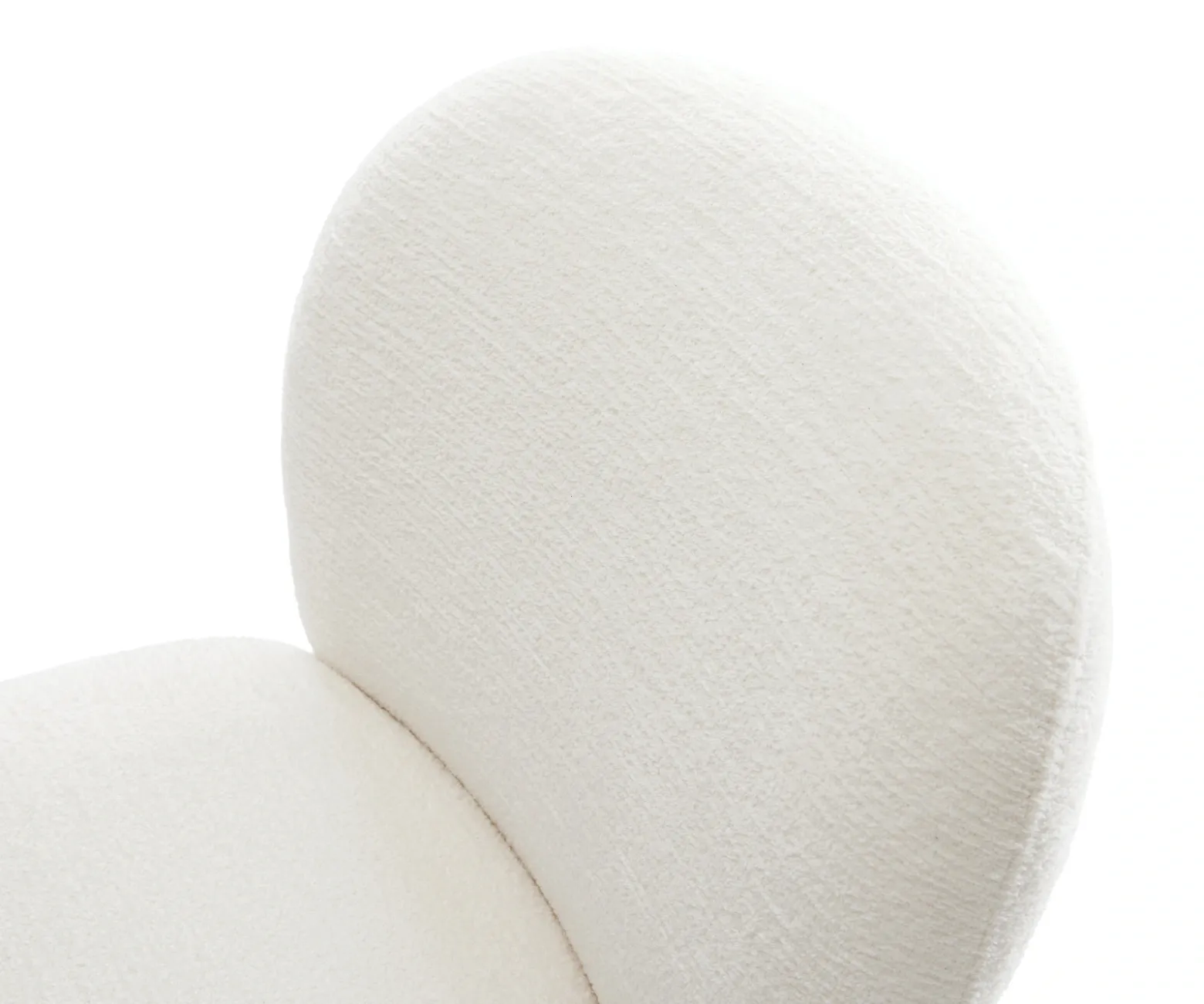 DrehstuhlNube-Flex Bouclé Soft Beige Fußkreuz Weiß 360° drehbar Wippfunktion Taschenfederkern Sofort versandfertig