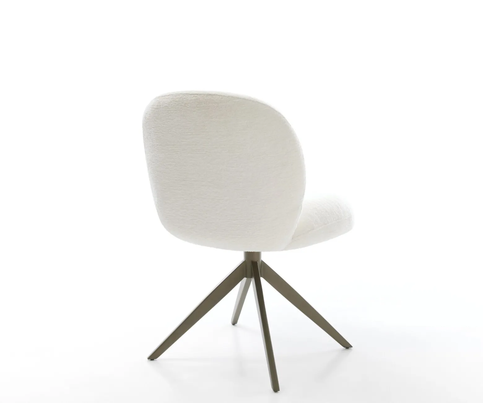 DrehstuhlNube-Flex Bouclé Soft Beige Kreuzgestell breit Effektfinish Titan 360° drehbar Wippfunktion Taschenfederkern Sofort versandfertig