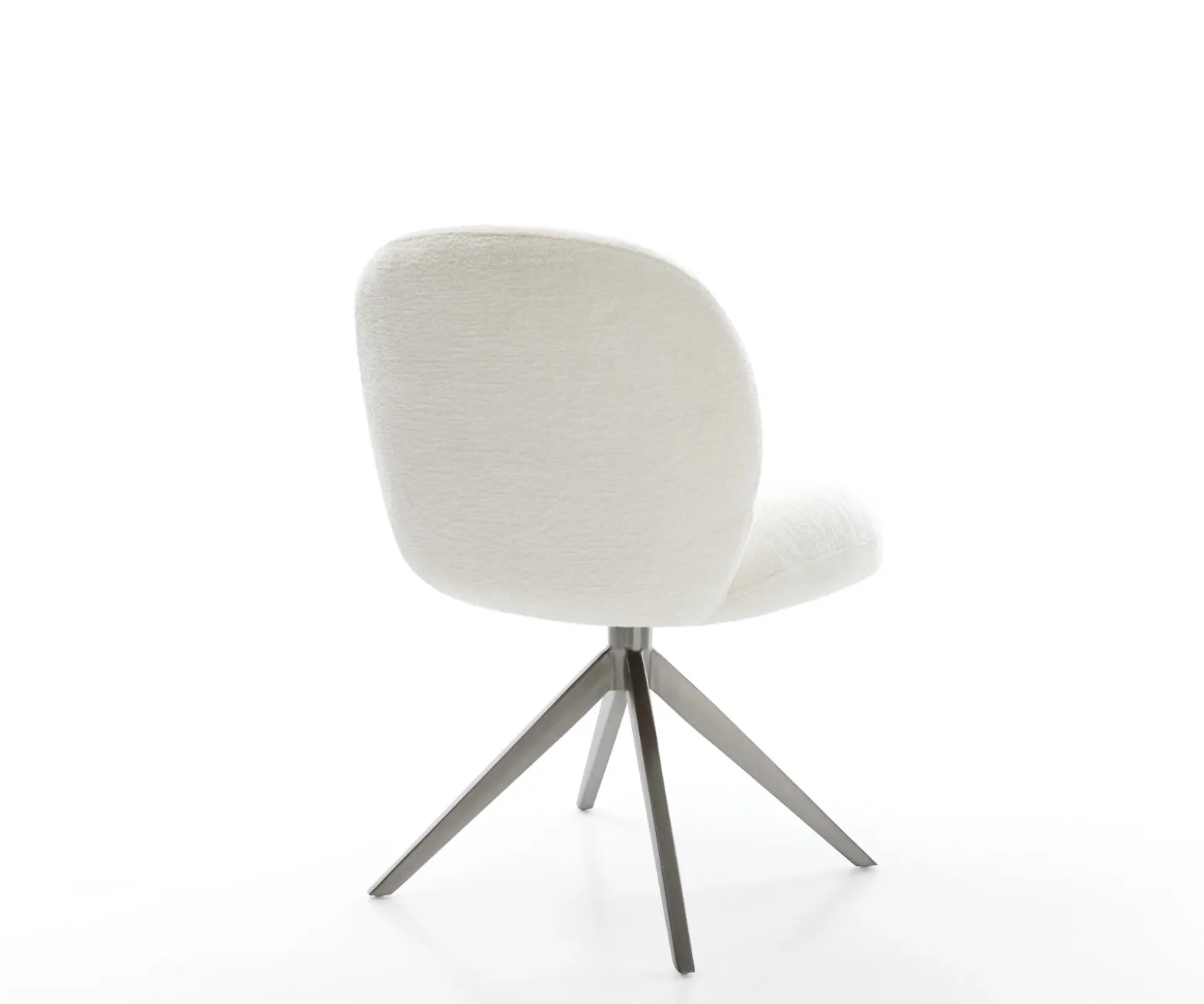 DrehstuhlNube-Flex Bouclé Soft Beige Kreuzgestell breit Graphit 360° drehbar Wippfunktion Taschenfederkern Sofort versandfertig