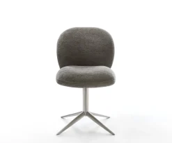 DrehstuhlNube-Flex Bouclé Soft Schlamm Fußkreuz Edelstahl 360° drehbar Wippfunktion Taschenfederkern Sofort versandfertig