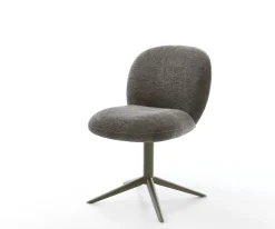 DrehstuhlNube-Flex Bouclé Soft Schlamm Fußkreuz Effektfinish Titan 360° drehbar Wippfunktion Taschenfederkern Sofort versandfertig