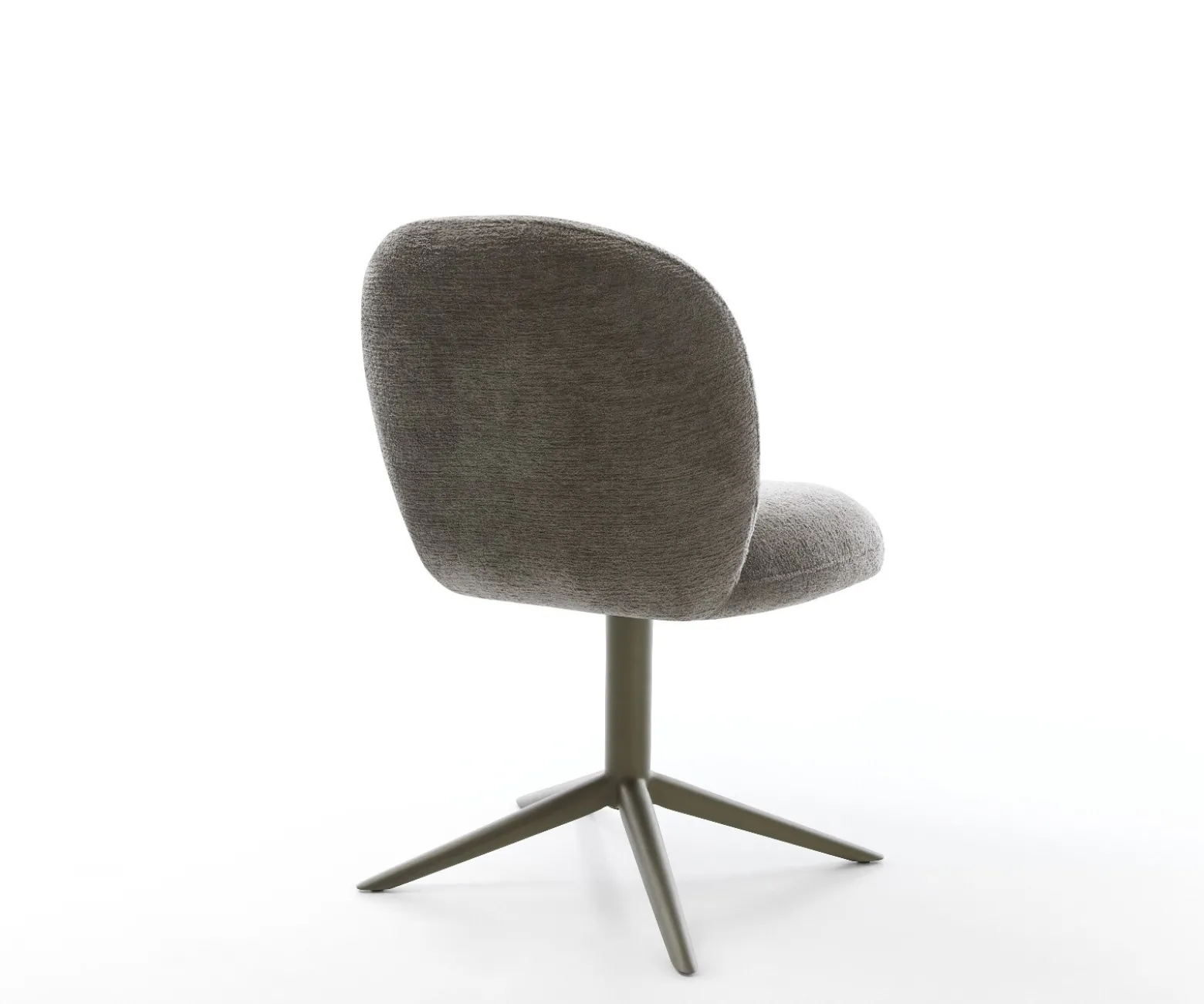 DrehstuhlNube-Flex Bouclé Soft Schlamm Fußkreuz Effektfinish Titan 360° drehbar Wippfunktion Taschenfederkern Sofort versandfertig